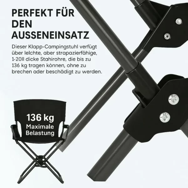 Faltbarer Campingsessel, robust, bequem, kompakt – Bild 5