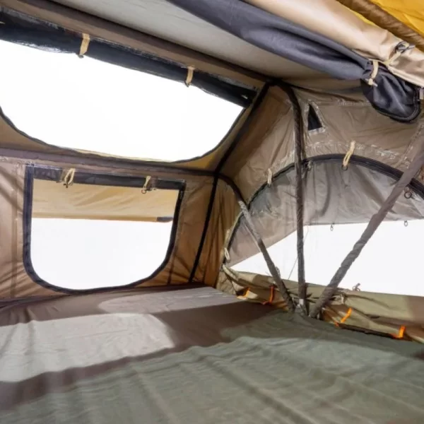 NTREPIDOR 2 Dachzelt – 140x240 cm, Khaki, mit großen Fenstern und Aluminium-Wabenboden – Bild 8
