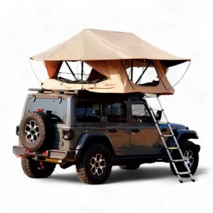 NTREPIDOR 2 Dachzelt – 140x240 cm, Khaki, mit großen Fenstern und Aluminium-Wabenboden